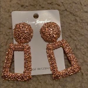 Rose gold geometric earrings